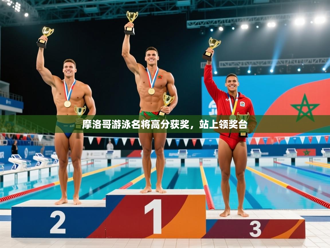 摩洛哥游泳名将高分获奖，站上领奖台